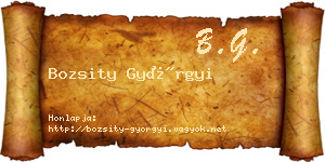 Bozsity Györgyi névjegykártya